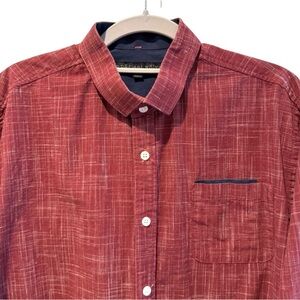 Impatient Wolves Long‎ Sleeve Button Down Shirt Red Crosshatch Size 1 (M)